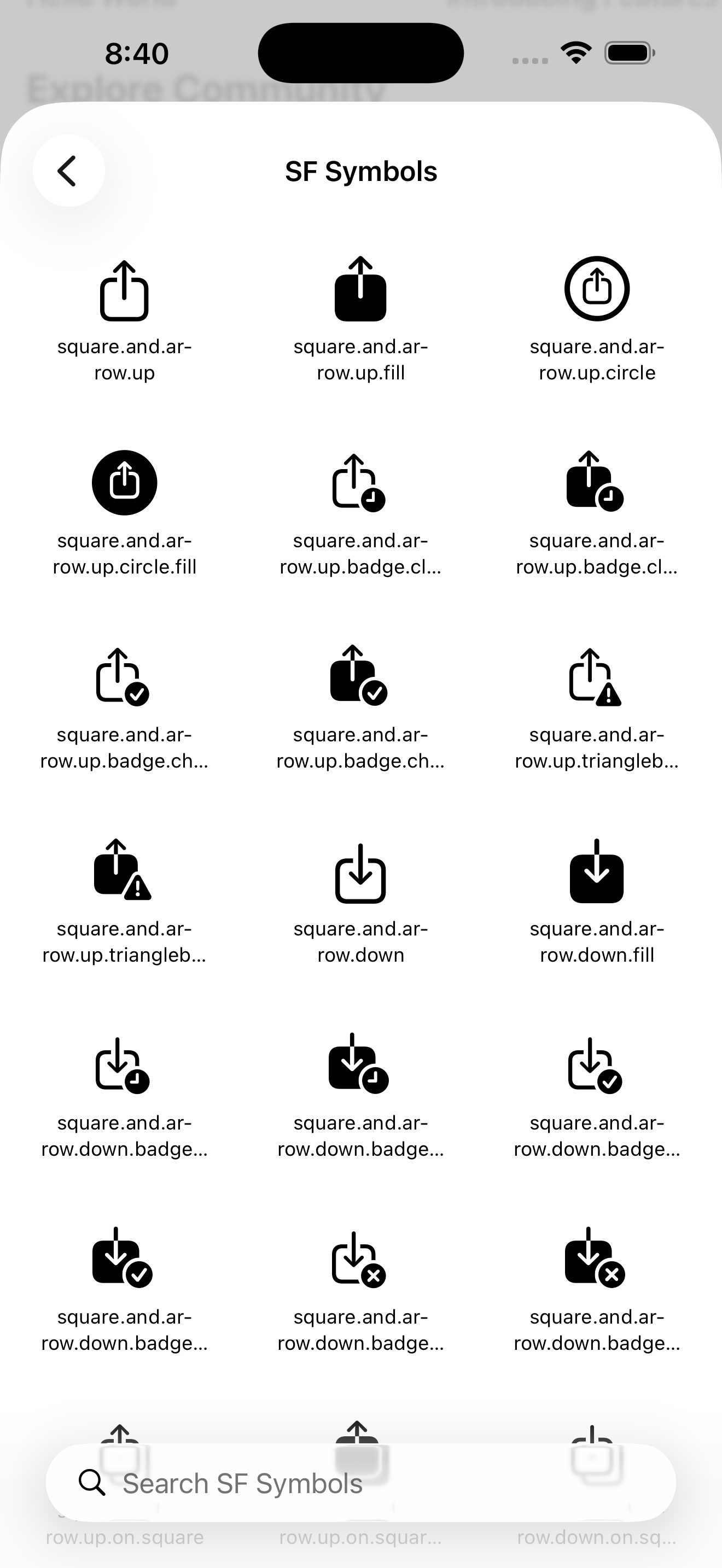 DockUI’s searchable SF Symbols browser